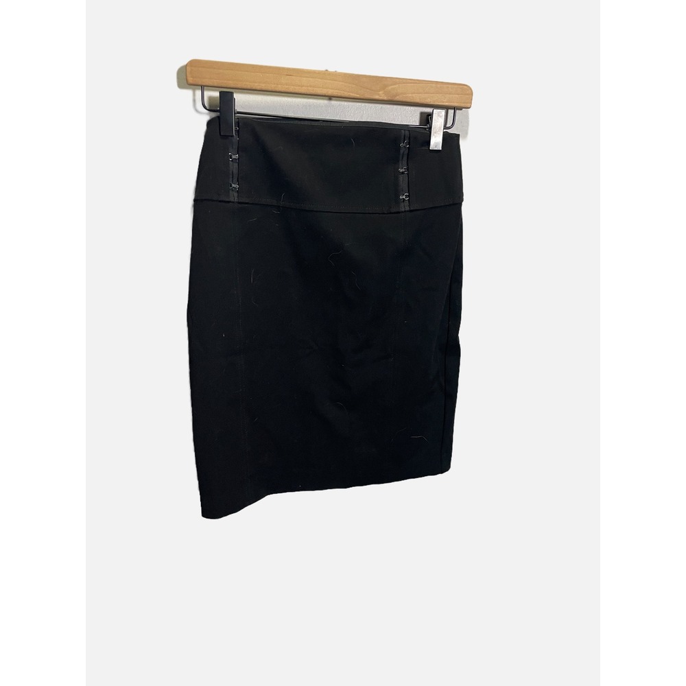 Express Pencil Skirt Women 0 Black Hook Eye Detail Professional Career Chic y2k
